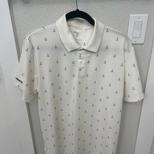 Bonobos Cream Polo with Anchor Pattern